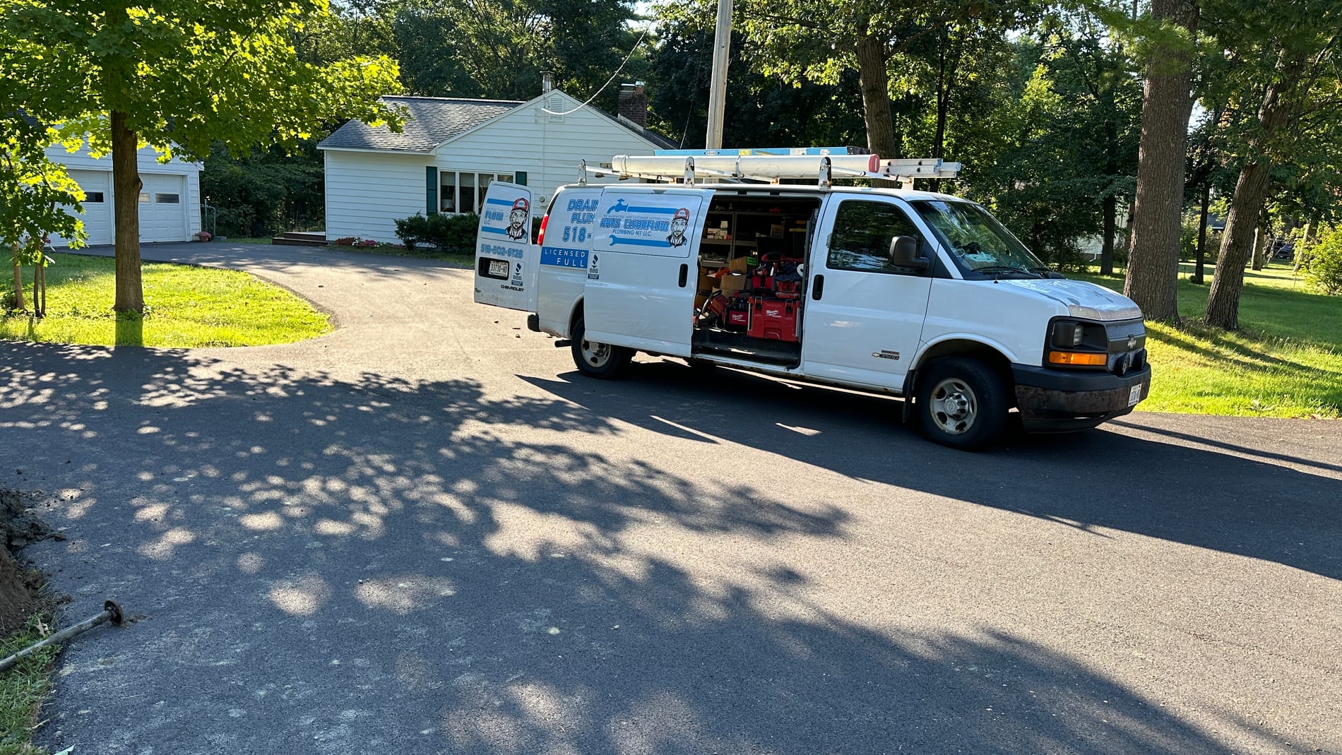 Rays Clearflow Plumbing service van at a Capital Region home Rays Clearflow Plumbing service van at a Capital Region home