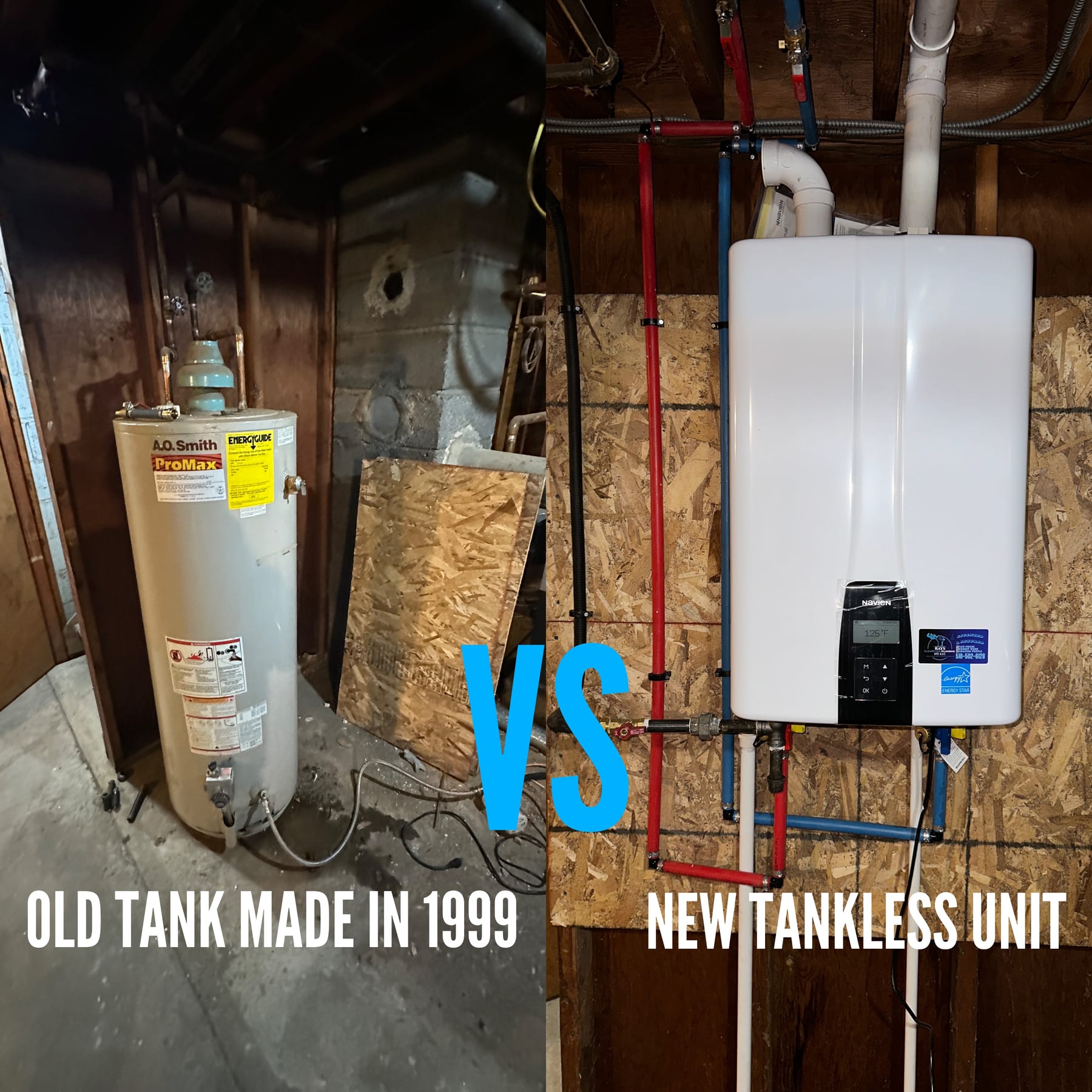 water-heater-installation-schenectady-ny-65 Tankless water heater with clean labeled connections